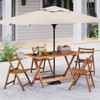 Tangkula 54.5" x 27.5" Patio Dining Table w/ Teak Painting 2" Umbrella Hole for Balcony - 3 of 4