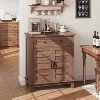 Garvee Farmhouse Storage Cabinet 3-Tiers with 7-Position Adjustable Shelves Rustic Kitchen & Dining Brown Brown Contrast - 4 of 4
