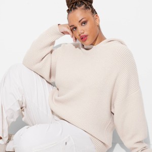 Women's Oversized Ribbed Hoodie Pullover Sweater - Wild Fable™ - 1 of 3