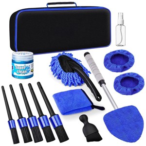 Aoibox 15Pcs Car Interior Cleaning Kit with Windshield Cleaner, Detailing Brushes, Microfiber Towels & Cleaning Gel for Car Care - 1 of 4