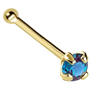 Jewelry Avalanche 22G 14K Gold Ball-end Nose Stud with Alexandrite Gemstone - 1 of 3
