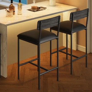 Acekool Dining Set, Kitchen Bar Table with 2 Upholstered Stools & 3 Storage Shelves, Small Space, - 1 of 4