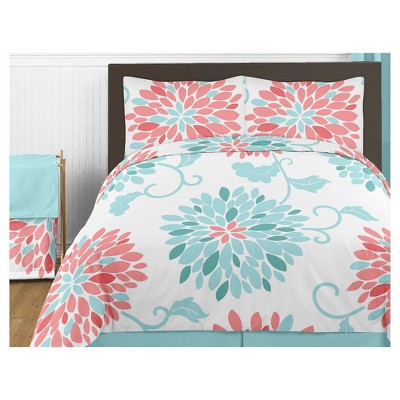 Coral \u0026 Turquoise Emma Comforter Set 