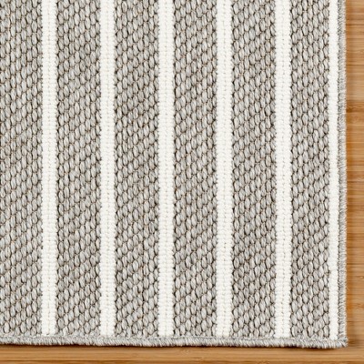 Dazi Gray Geometric Flat Woven 6' x 9' Synthetic Rug