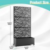 TOAOTBNBO Metal Raised Garden Bed with Leaf Pattern, Outdoor Planter Box with Wheels, Modern Privacy Screen for Garden and Patio - 3 of 4