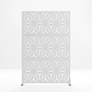 47-inches W x 72-inches H Black Galvanized Sheet Screen Outdoor and lndoor Divider for Balcony Patio Garden Room Divider (Star 01) - 1 of 4