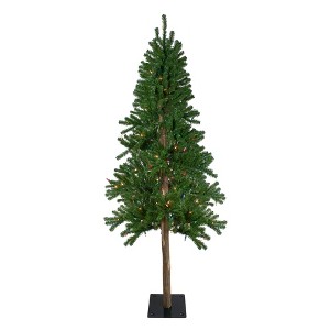 Northlight Pre-Lit Medium Alpine Artificial Christmas Tree - 7' - Multi Lights - 1 of 4