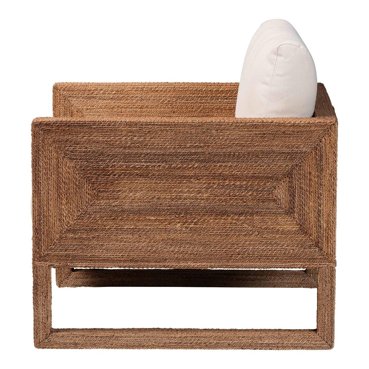 bali & pari Helina Seagrass and Acacia Wood Arm Chair Bleached Light Brown - thumbnail 3