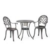 NicBex Outdoor Dining Table Set Metal Bistro Table with Two Chairs,Patio Furniture Bistro Set for Garden,Backyard,Poolside - 4 of 4