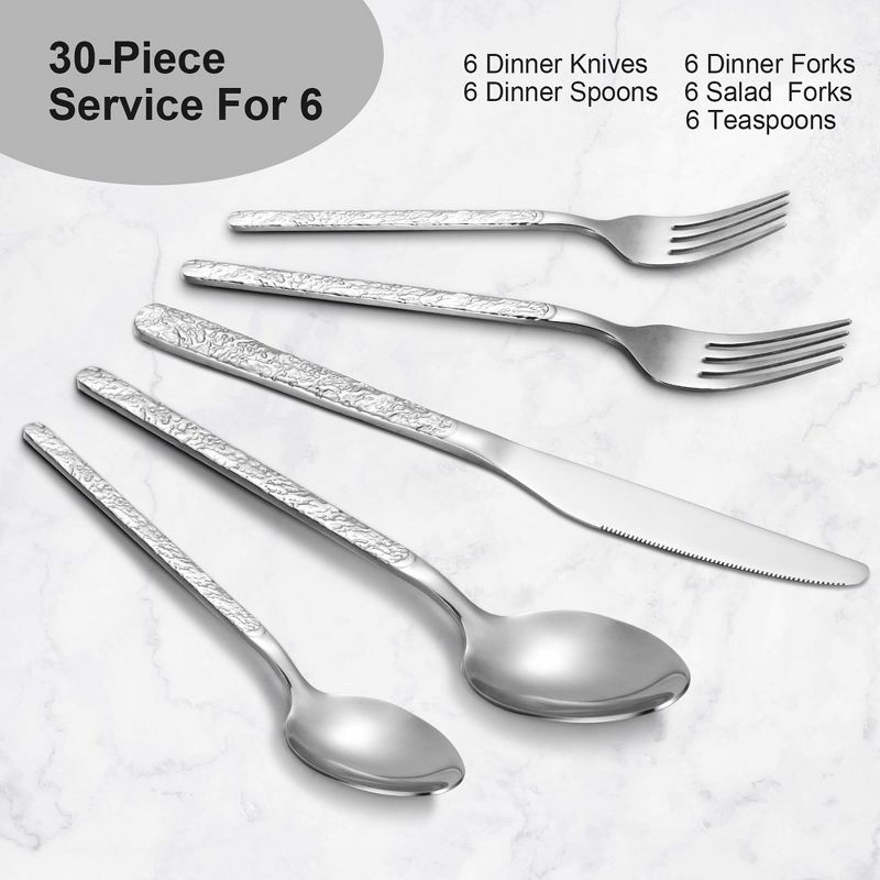 WhizMax Silverware Set, Stainless Steel Flatware Cutlery, Utensils Service, 2 of 9