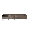 Homy Casa 78" Mid-Century Modern TV Stand with Textured Pattern Doors and Open Storage Shelf,for 85" TV, Walnut - 4 of 4
