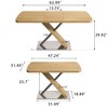 CAVINAS 47"-63" Extendable Dining Table for 4-6 People,Table with X-Shaped Metal Base,220 lbs Capacity,Natural Wood Retractable Table for Dining Room - 3 of 4