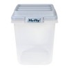  Hefty HI-RISE Clear Plastic Bin with Smoke Blue Lid (6 Pack) -  32 qt Storage Container with Lid, Ideal Space Saver for Closet Shoe Storage  Bins and Under Shelf Storage 