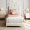 Boucle Upholstered Platform Bed with Wave Headboard for Kids, Easy Assembly, Wooden Slats Support, No Box Spring Needed - 2 of 4
