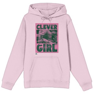 Jurassic Park Clever Girl on Cradle Pink Adult Hoodie - 1 of 3