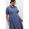 Women's Plus Size Cassidy Dress - mid wash | CITY CHIC - 3 of 4