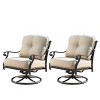 2pk Aluminum Outdoor Deep Seating Swivel Rocking Club Chairs: Weather-Resistant, UV-Protected - Oakland Living - 2 of 4