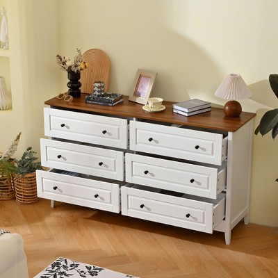 NicBex Modern Tall Dresser with Drawers,Storage Cabinet with Metal Handles, Wood Dressers for Bedroom,Entryway,Living Room Furniture,Ivory White