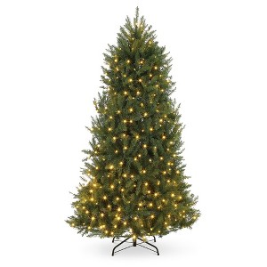 6ft Pre-Lit Artificial Christmas Tree with 450 Warm White Led Lights, Green Xmas Tree with 1838 Branch Tips and Foldable Metal Stand for Christmas - 1 of 4