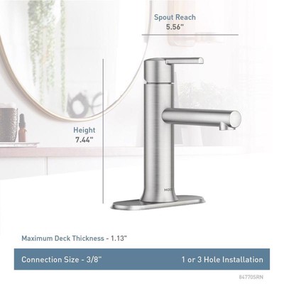Matte Black Single Handle Bathroom Faucet with Low Arc Spout