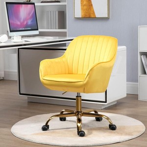 Acekool 360° Swivel Velvet Office Chair, High Back, Adjustable Height, Padded Armrests, Modern Desk Chair - 1 of 4