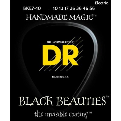 DR Strings BLACK BEAUTIES Black Coated Medium 7-String Electric Guitar Strings (10-56)