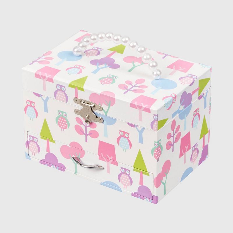 Mele & Co. Molly Girls' Musical Ballerina Jewelry Box with Owl Pattern-White, 5 of 9