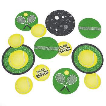 Big Dot of Happiness You Got Served - Tennis - Baby Shower or Tennis Ball Birthday Party Giant Circle Confetti - Party Décor - Large Confetti 27 Count