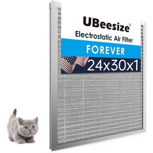 UBeesize 24x30x1 Reusable Electrostatic Air Filter HVAC AC Furnace Filter,MERV 8,Washable, Lasts a Lifetime,Permanent Air Filter, Home And Office - 1 of 1