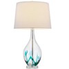 Cal Lighting 150W 3 way Harlan glass table lamp with hardback taper drum fabric shade - 2 of 3