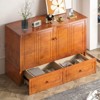 Mjkone Multifunctional Murphy Bed Cabinet Queen Size with USB Charging Station,Drawers & Tri-Folding Mattress - 2 of 4