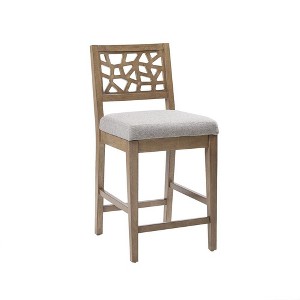 Starlight Canyon Home,Gray Upholstered Counter Stool with Solid Wood Legs for Kitchen Islands - 1 of 4