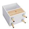 Resenkos 2 of Bedside Cupboard with 1 Drawer and Short Legs, End Table with Storing Shelf, Indoors, White, Night Stand - 3 of 3
