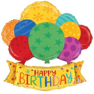 LoonBalloon 37 Inch Banner Birthday Balloon - Festive & Unique - 1 of 1
