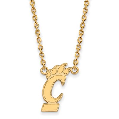 Black Bow Jewelry 10k Yellow Gold Cincinnati Bearcats NCAA Necklace 18 Inch