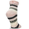 Memoi Women's Stripe Cozy Warm Thermal Crew Socks Pink 9-11 - 2 of 4