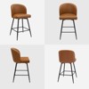 Vatros Swivel Bar Stools Upholstered Counter Height Stools Set of 2 - 3 of 4