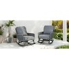 Okak 15" Contemporary Wiker Rocking Chair Patio Accent Chair with 4" Polyester Cushion,Set of 1/2,Recliner Chair for Porch,Backyard,300lbs Max - 2 of 4