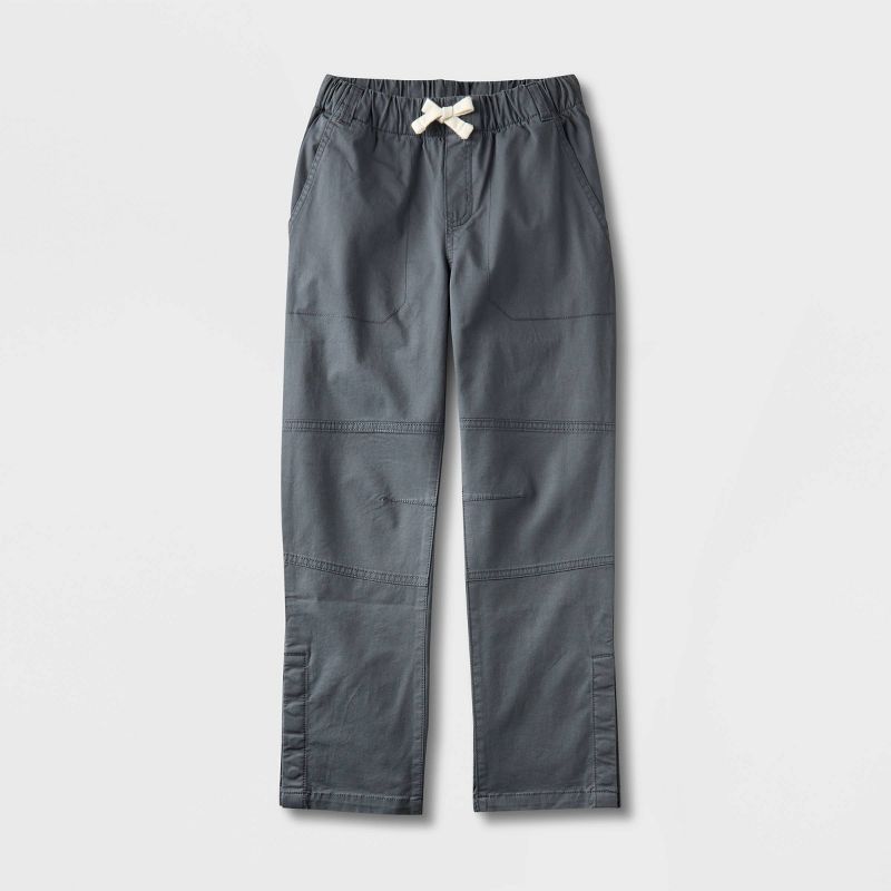 Boys' Adaptive Straight Fit Pull-On Woven Pants - Cat & Jack™ Gray, 1 of 6