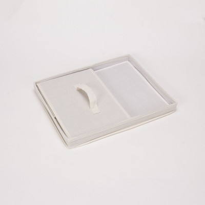 Natural Fabric Collapsible Lidded Storage Box, 15" x 12" x 8"