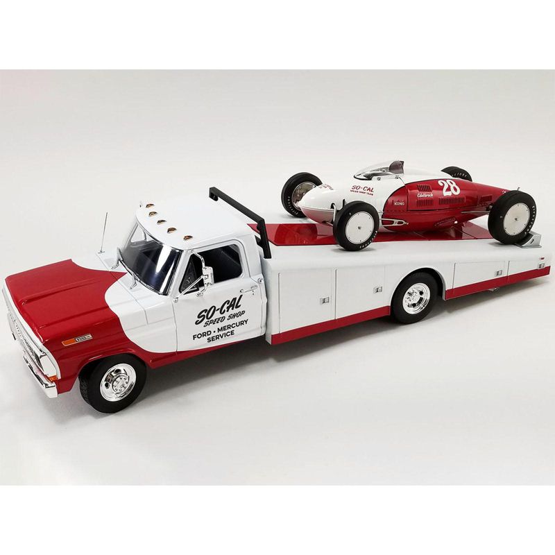 1970 Ford F-350 Ramp Truck Red and White "So-Cal Speed Shop" Limited Edition to 976 pcs Worldwide 1/18 Diecast Model Car by ACME, 2 of 7