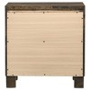 Vynxaria Rustic 2 Drawer Nightstand with Matte Finish and Wire Brushed Detail, Wooden Handles, Thick Block Feet, Masculine Design - 3 of 4