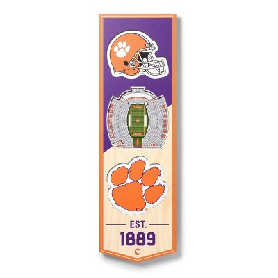 NCAA Clemson Tigers 6"x19" 3-D Stadium Wall Sign