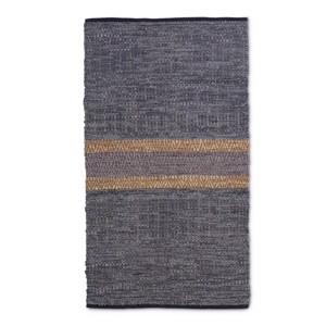 Park Hill Collection Woven Leather Stripe Rug - 1 of 2
