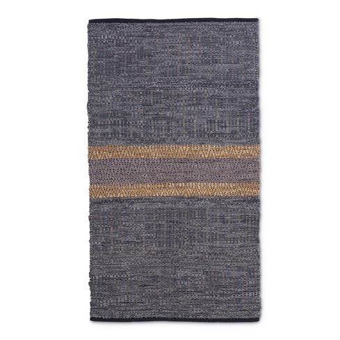 Park Hill Collection Woven Leather Stripe Rug : Target