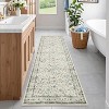 Vintage Floral Area Rug - Non-Slip Low Pile Soft Carpet, Retro Oriental Print Thin Floor Mat for Living Room & Bedroom - 2 of 4