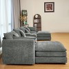 Modern Modular U-Shaped 6-Seat Sectional Sofa with Movable Ottoman, Storage Console and Cup Holders for Living Room or Apartment-Tanpinhause - 3 of 4