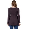 Womens Long Sleeve Solid Color Swing Style Flared Tunic Top - 24seven Comfort Apparel™ - 3 of 4