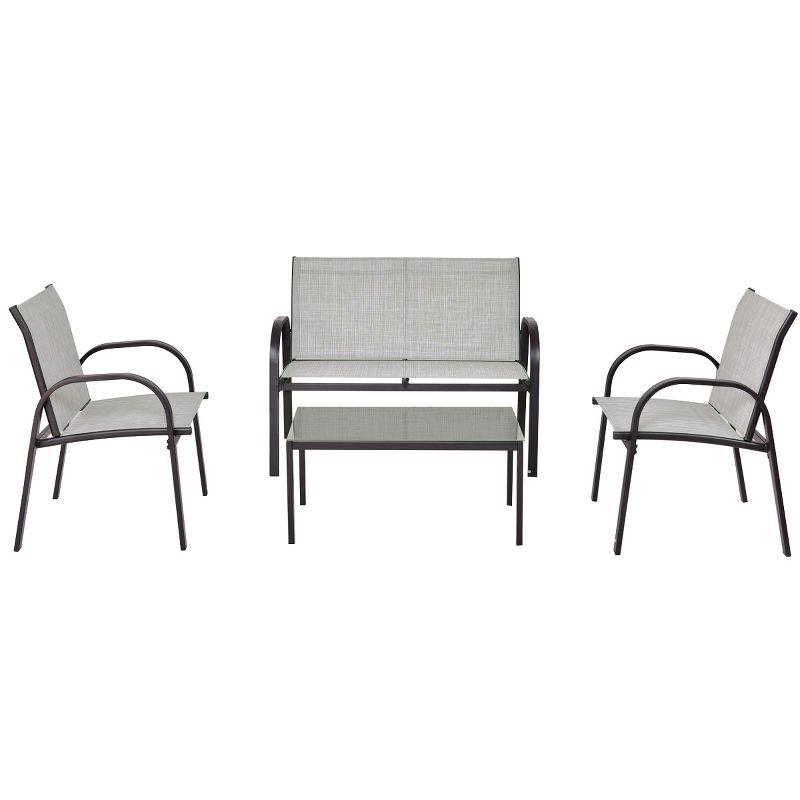 Tangkula 4PCS Chairs Set Coffee Table Patio Garden Modern Furniture Brand New, 2 of 9