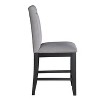2pk 24" Yves Counter Height Barstool Charcoal - Steve Silver Co.: Padded Back, Rubberwood Legs - 3 of 4